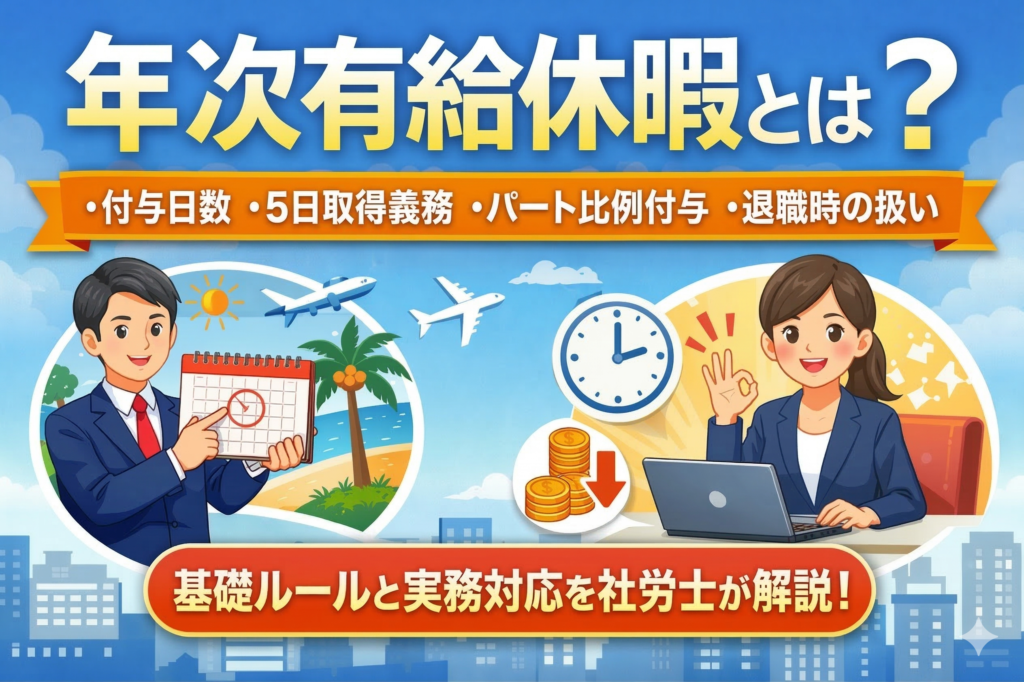 年次有給休暇とは?付与日数・5日取得義務・パート比例付与・退職時の扱いまで社労士が解説 - Jinji社会保険労務士法人